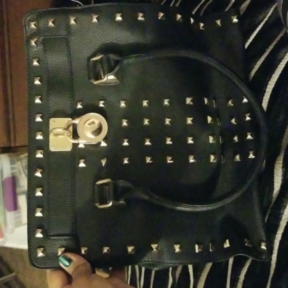 Studded vegan leather bag